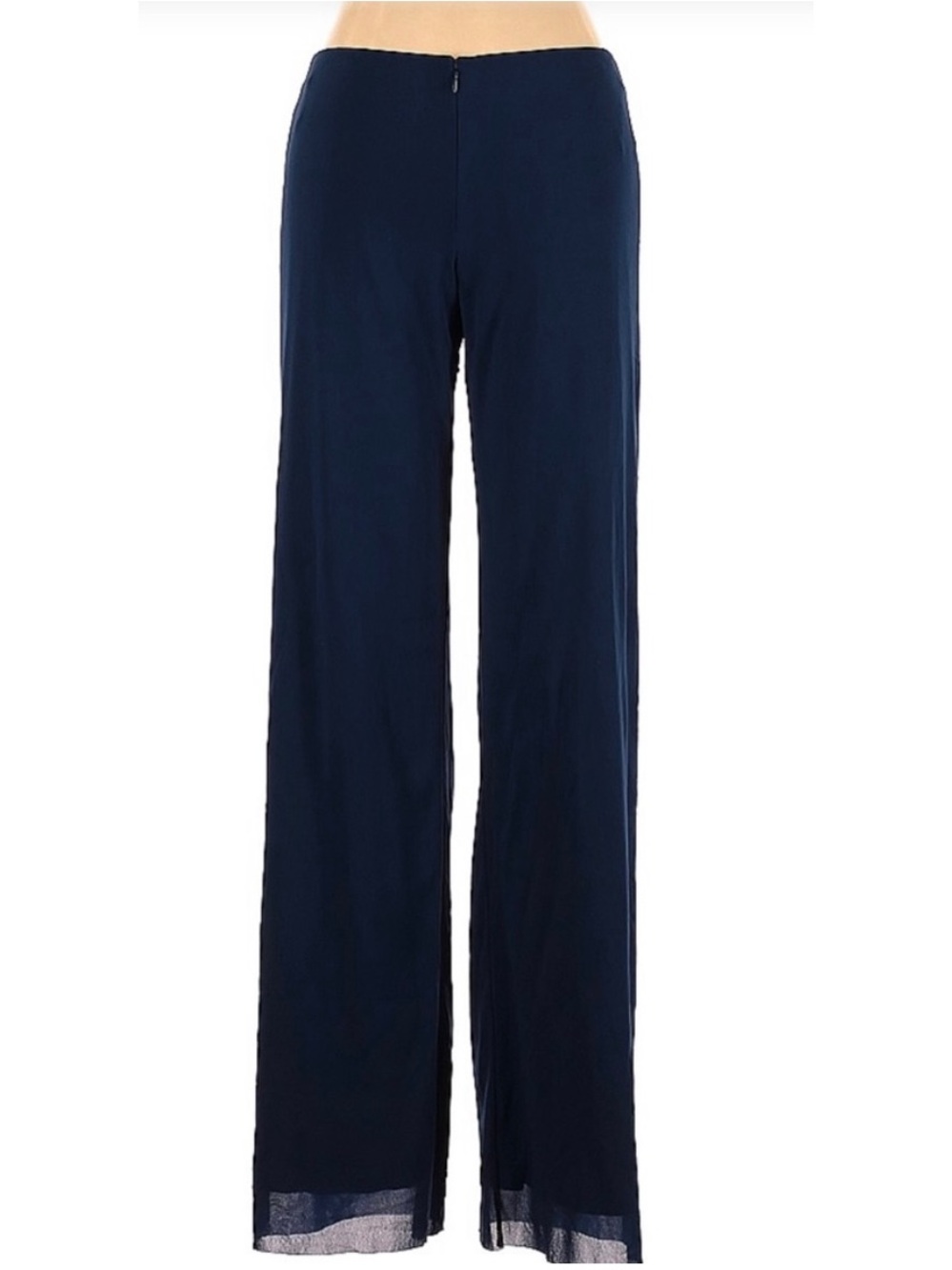 Vivienne Tam || Vintage 90s Mesh Pants Trousers Exposed Zipper Navy Blue 1 / S